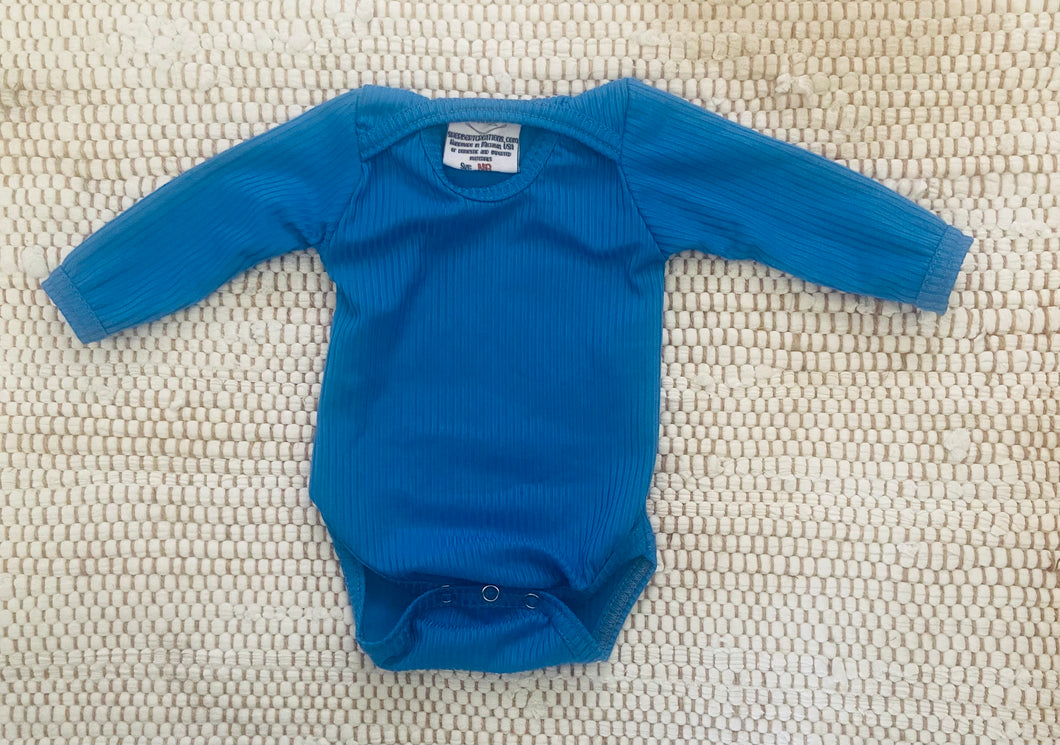 NB Long Sleeve Onesie Light Blue-Solid