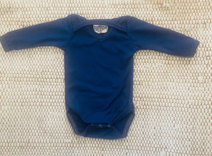 NB Long Sleeve Onesie Dark Dusty Blue-Solid