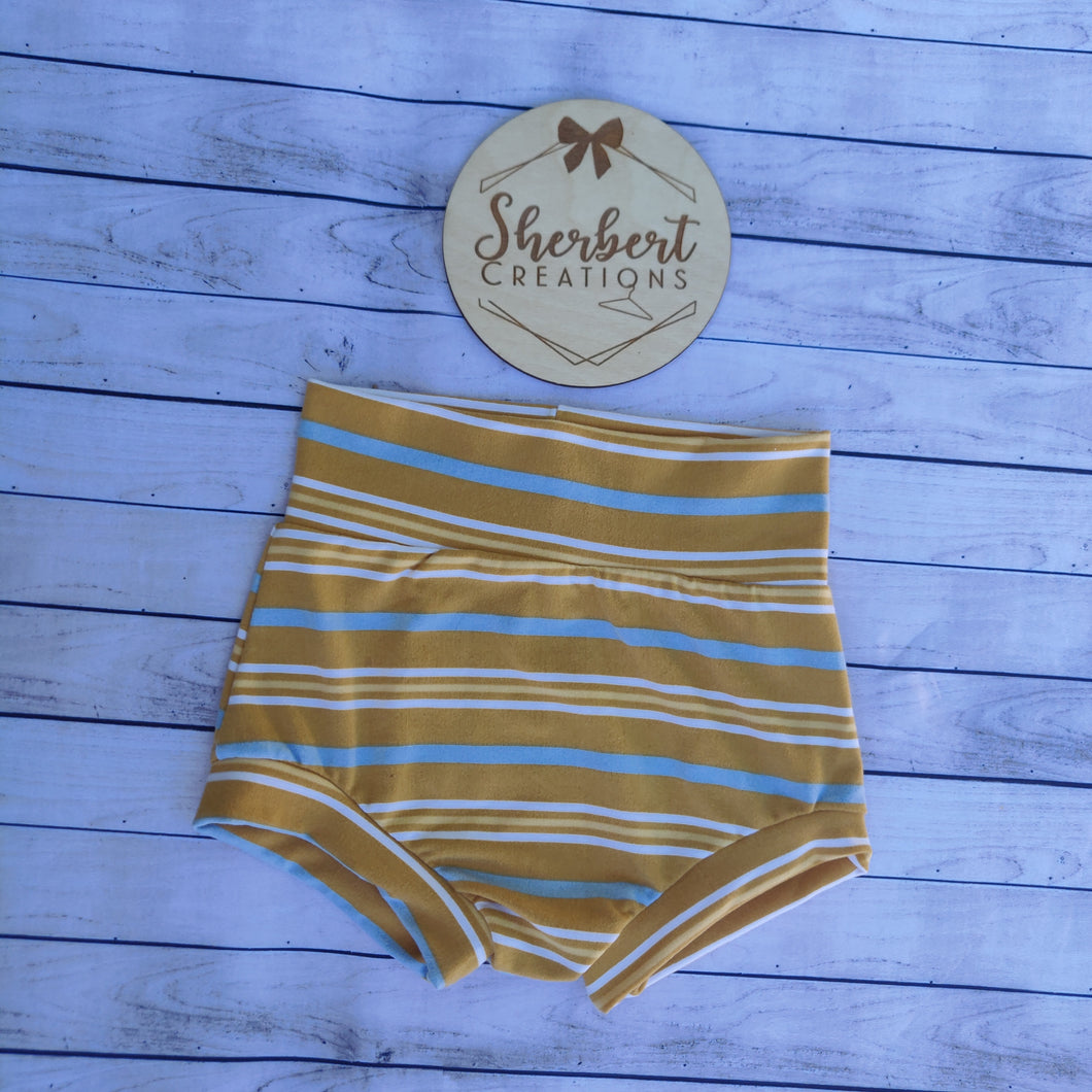 12/18m Mustard Stripes Bummies