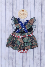 Load image into Gallery viewer, Military Patriotic Bellevue Romper
