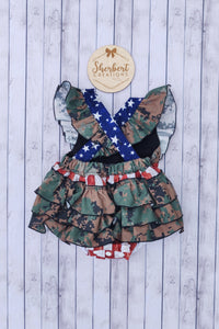 Military Patriotic Bellevue Romper