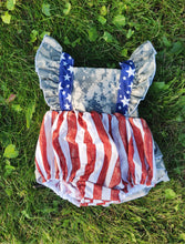 Load image into Gallery viewer, Military Patriotic Bellevue Romper
