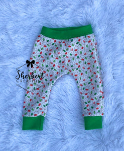 6/9m Christmas Lights Joggers- Green