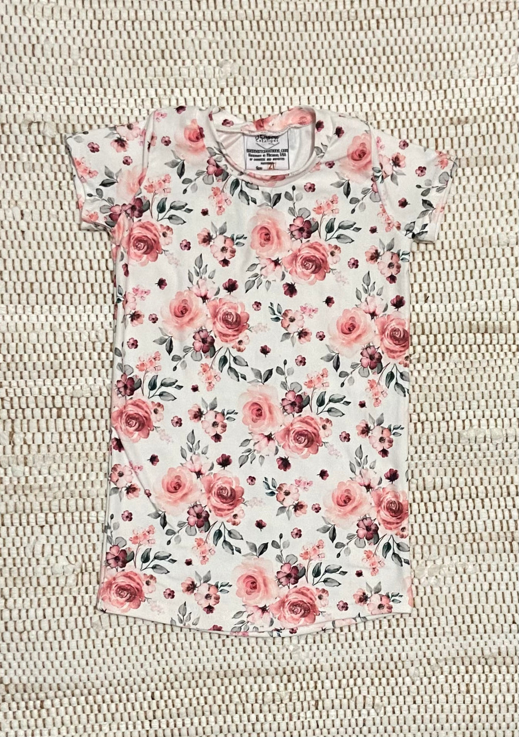 2T Garden Roses T-Shirt Dress