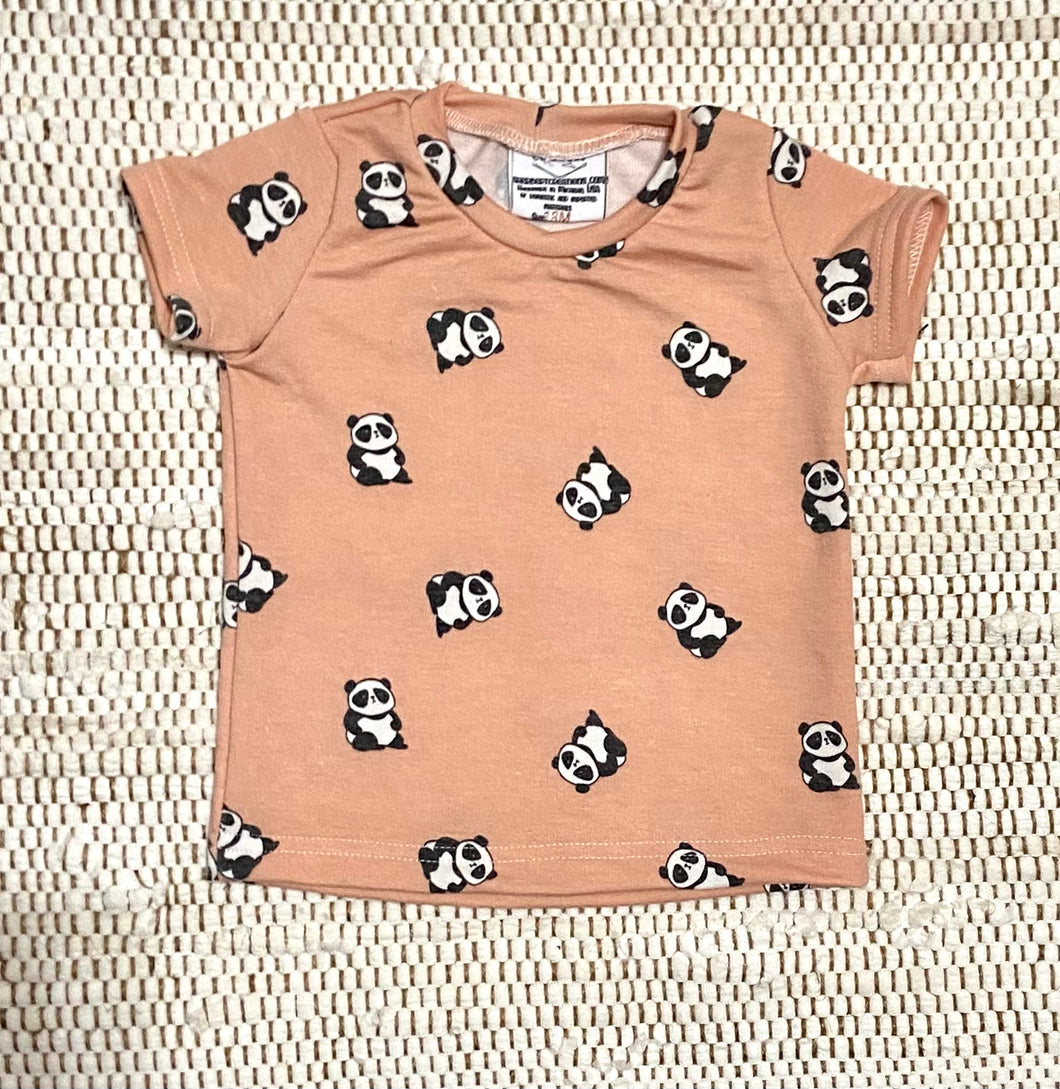 2T Pink Pandas Basic Tee