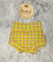 Load image into Gallery viewer, Spring Gingham Bummies 0/3, 12/18, 18/24
