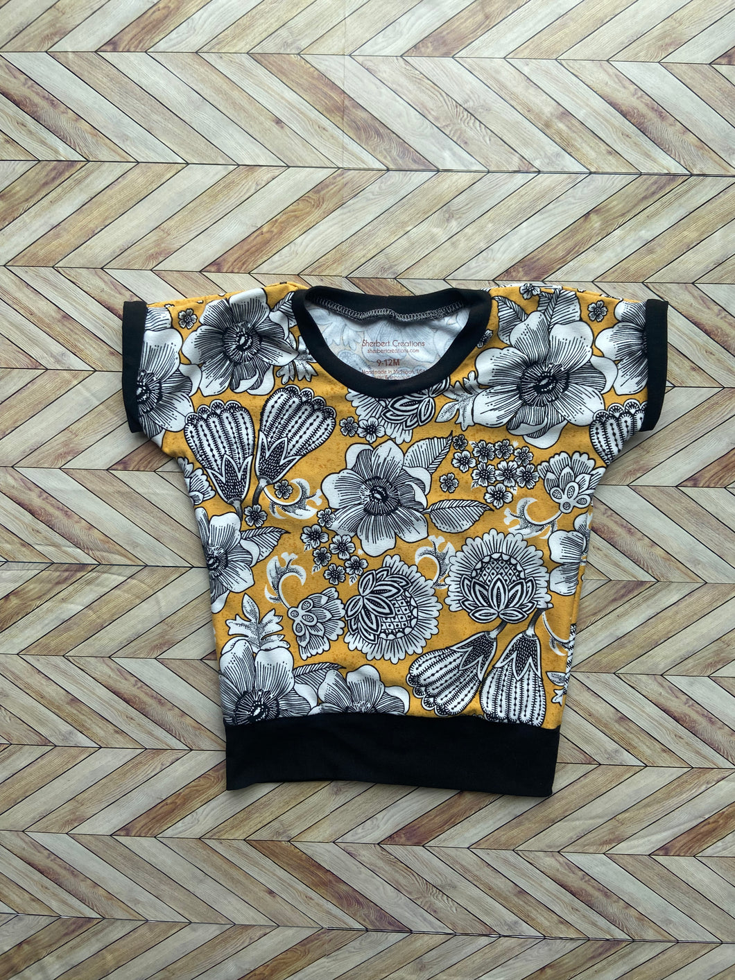 9/12m Yellow Floral Lounge Top