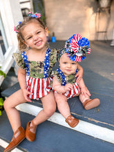 Load image into Gallery viewer, Military Patriotic Bellevue Romper
