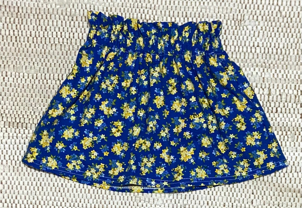 3T Dainty Blue Floral Paper Bag Skirt