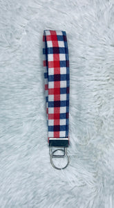 RWB Plaid Key Fob Wristlet