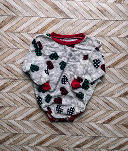 12/18m Flannel Mittens Sweater Romper