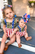 Load image into Gallery viewer, Military Patriotic Bellevue Romper
