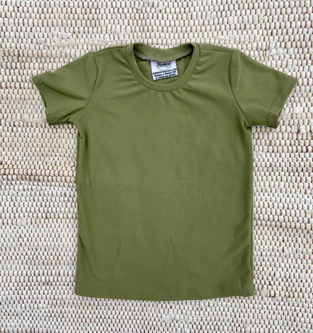 4T Olive Basic Tee