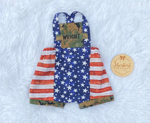 Military Patriotic Overalls (Shorts)