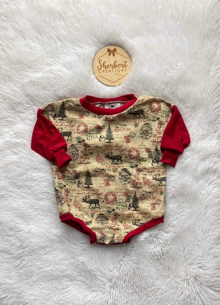 6/9m Postcard Christmas Sweater Romper