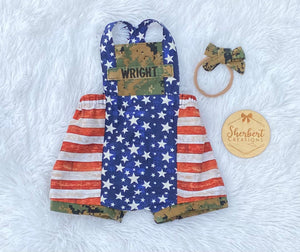 Military Patriotic Overalls (Shorts)