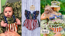 Load image into Gallery viewer, Military Patriotic Bellevue Romper
