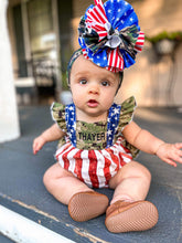 Load image into Gallery viewer, Military Patriotic Bellevue Romper
