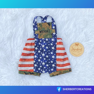 Military Patriotic Overalls (Shorts)