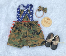 Load image into Gallery viewer, Military Patriotic Overalls (Shorts)
